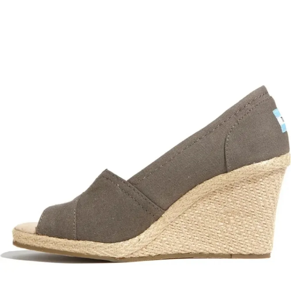 Toms Calypso Espadrille Wedges Sz 11 Wide